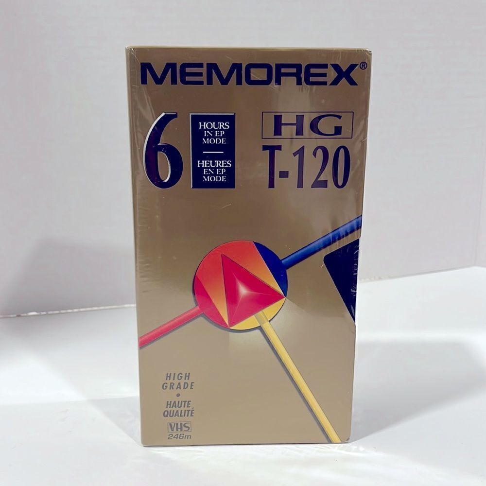 Lot Of 2 Memorex HG T-120 VHS High Grade Video Cassettes - SEALED